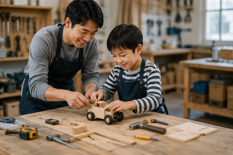 親子工作シーン